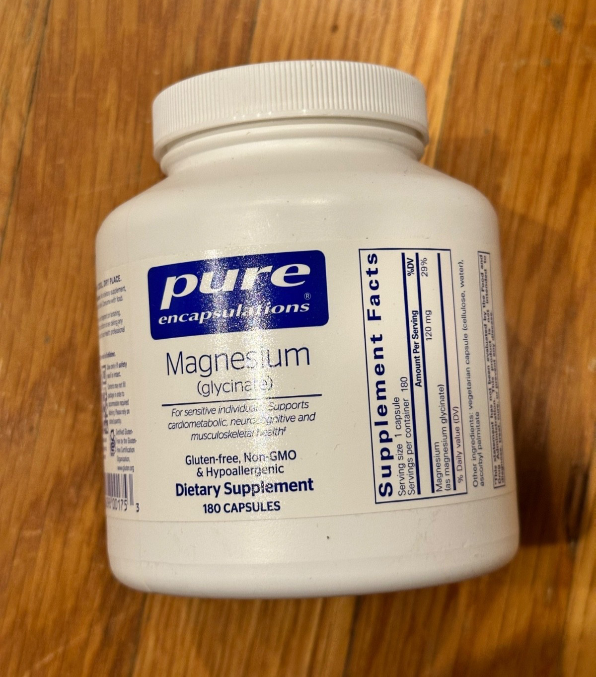 Pure Encapsulations Magnesium Glycinate 120 Mg, 180 Capsules EXP 07/2028