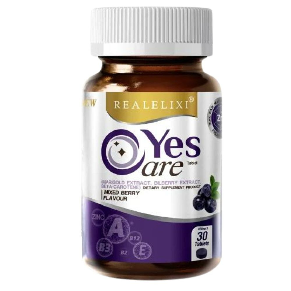 Real Elixir Yes Eye Care Marigold Lutein Mixed Berry 30 Capsules Vision Support