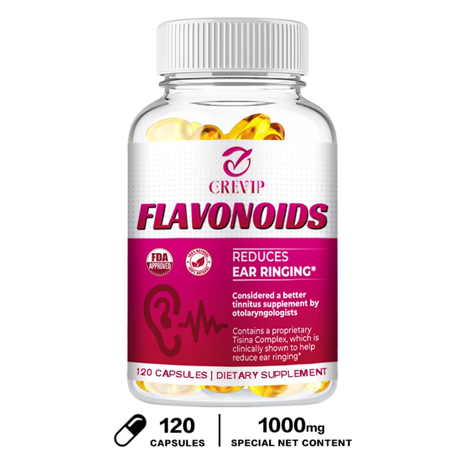 120pcs Flavonoids – Hearing Health,Boost Nervous System Health,Relieve Tinnitus