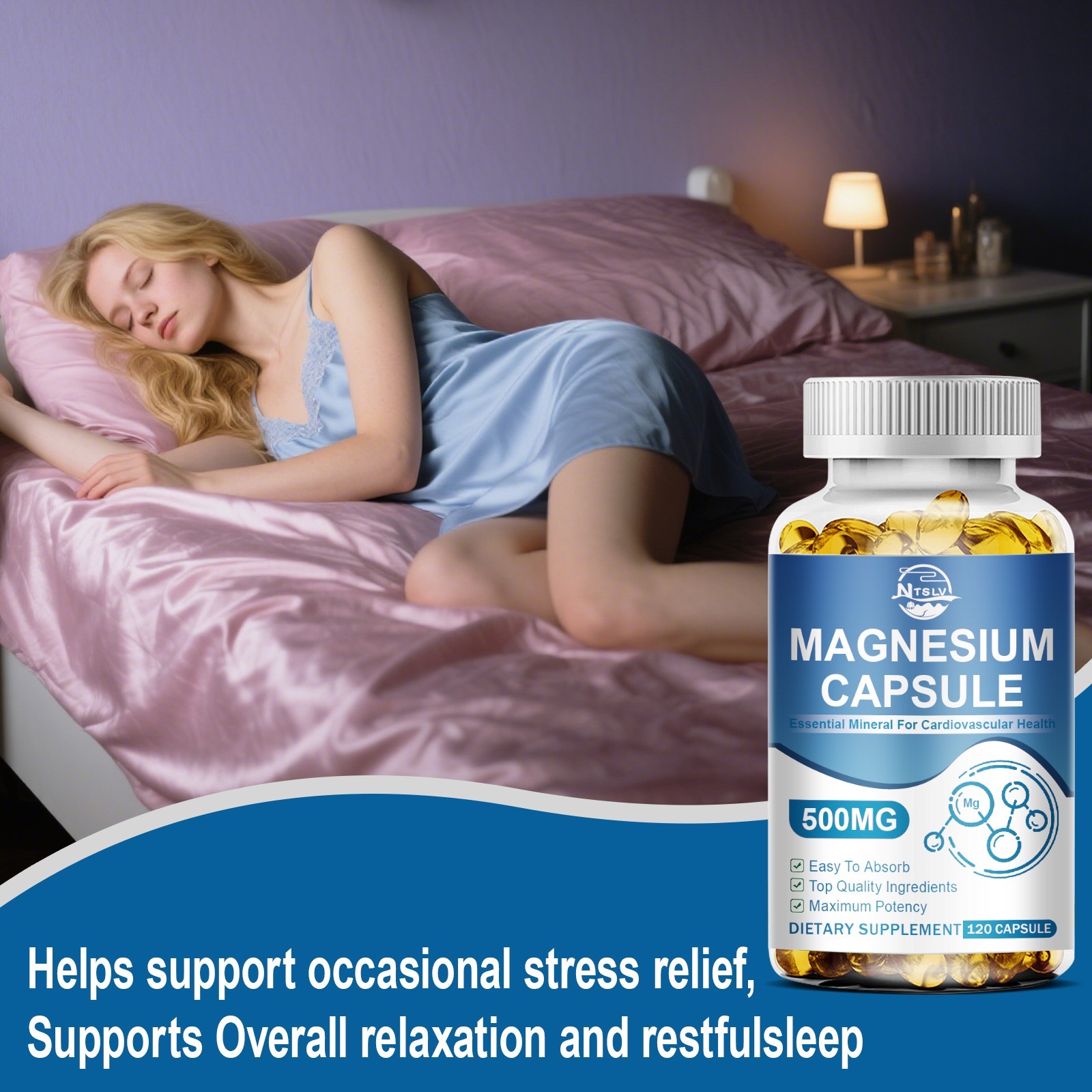 Magnesium Glycinate 500mg 120 Capsules Sleep Muscle Support