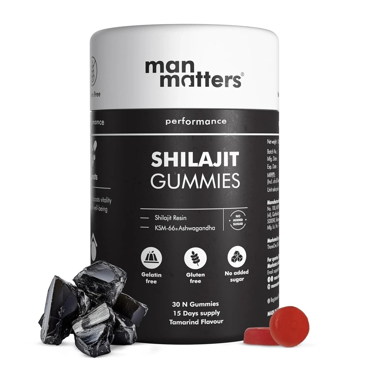 Man Matters Pure Himalayan Shilajeet Gummies For Boosts Stamina 30 Gummys A073
