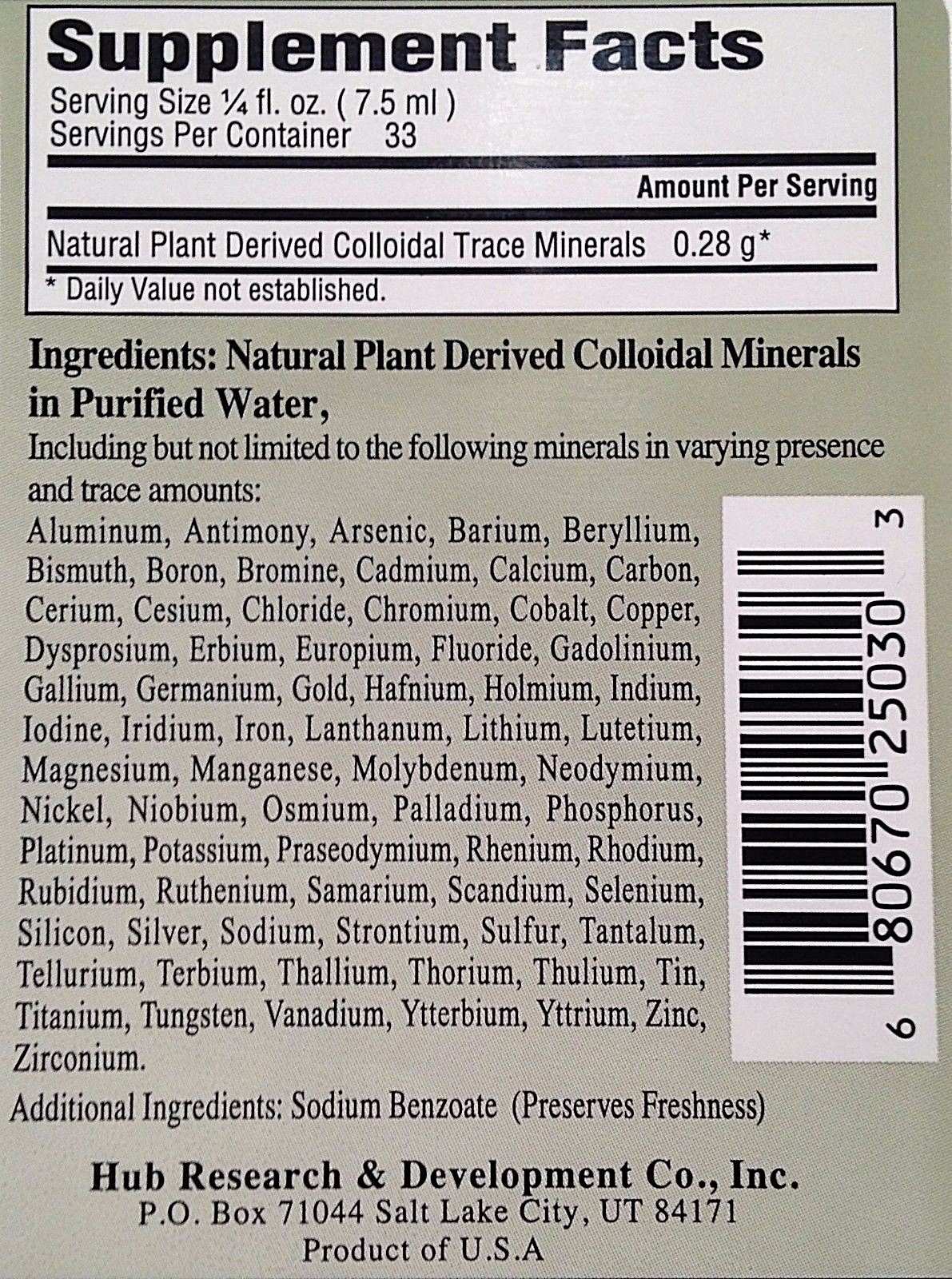 Plant Derived Liquid Colloidal Minerals Thomas Jefferson Clark 2/PK