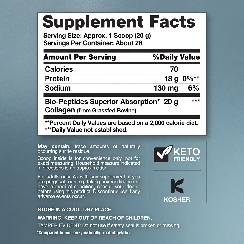 NeoCell Grassfed Collagen Peptides 20g Unflavored 567g 28 Servings