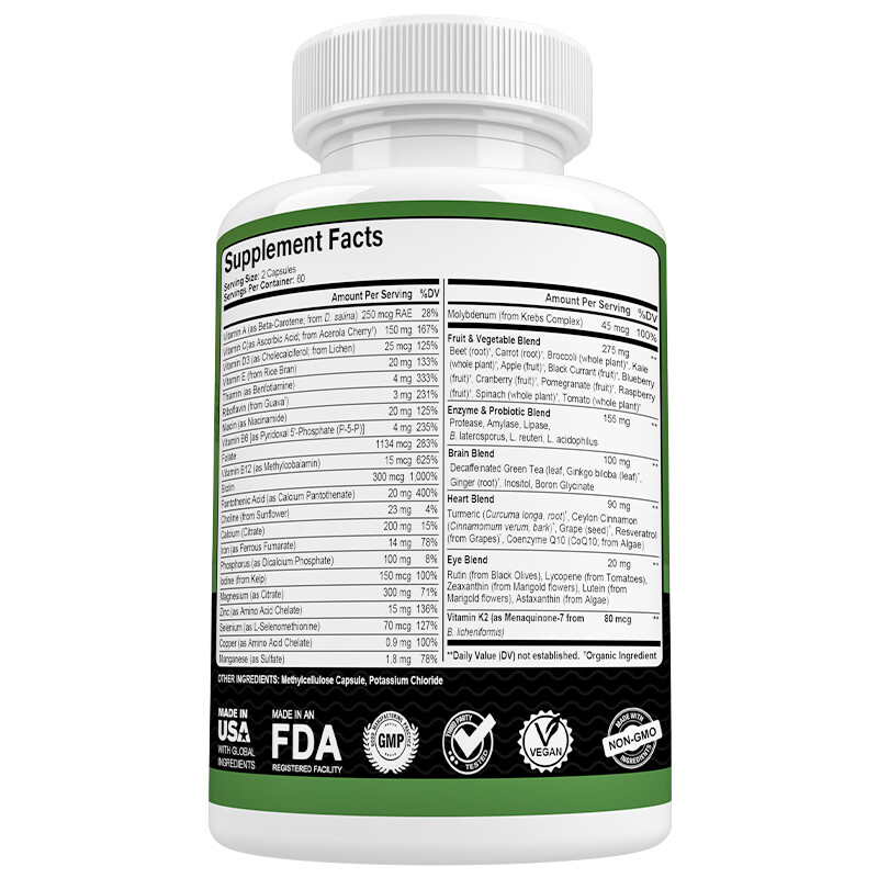Multi Vitamin Mineral Complex – for Hair, Skin & Nails – 30/60/120 Capsules