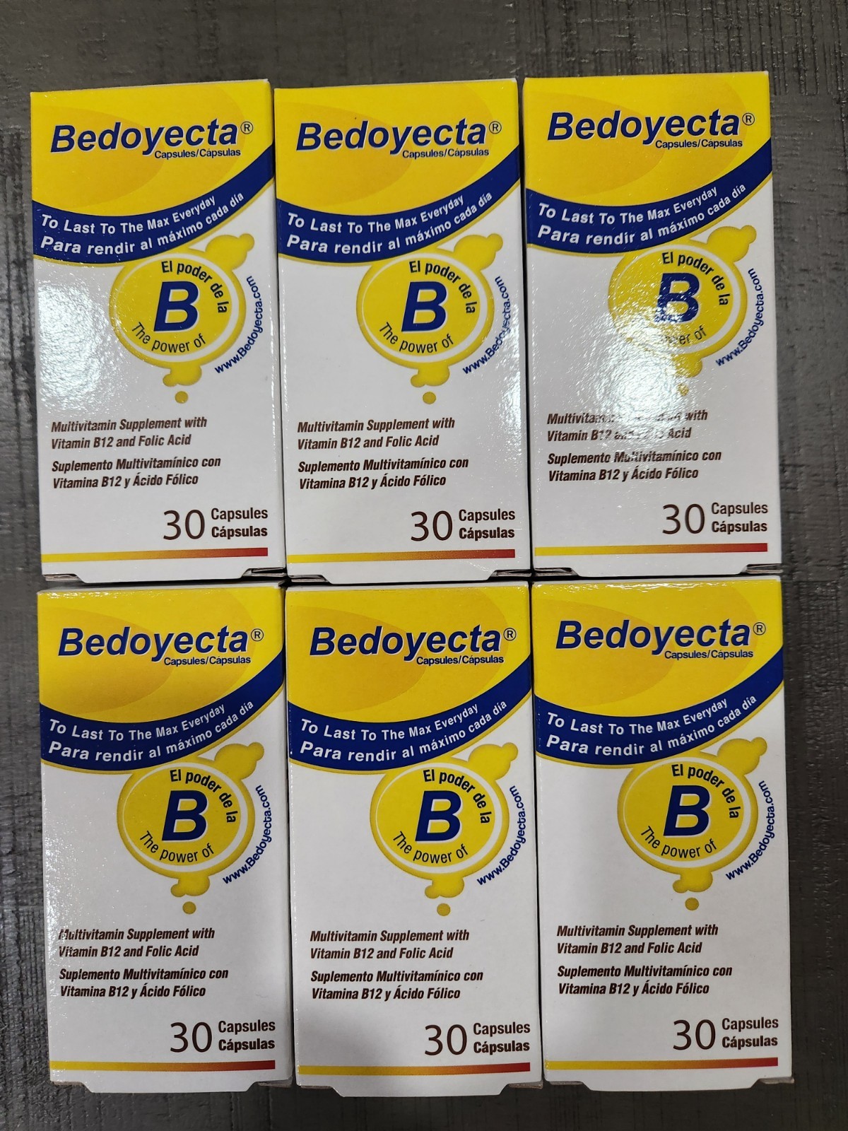 BEDOYECTA THE POWER OF B 30 CAPSULES 08/2024 VITAMIN B12 AND FOLIC ACID NEW