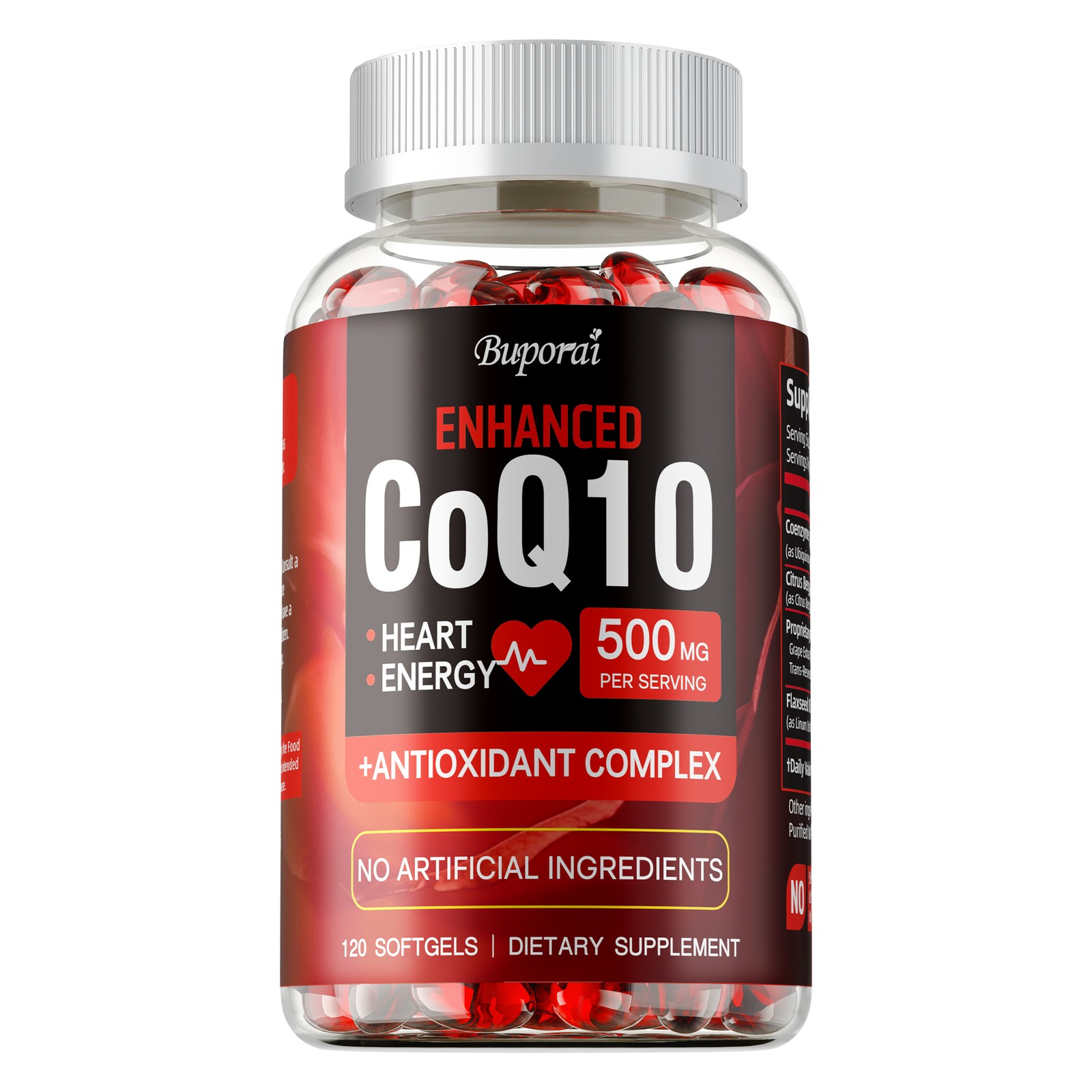 CoQ10 500mg – Antioxidant, Good for Heart Health and Energy Production,Non-GMO