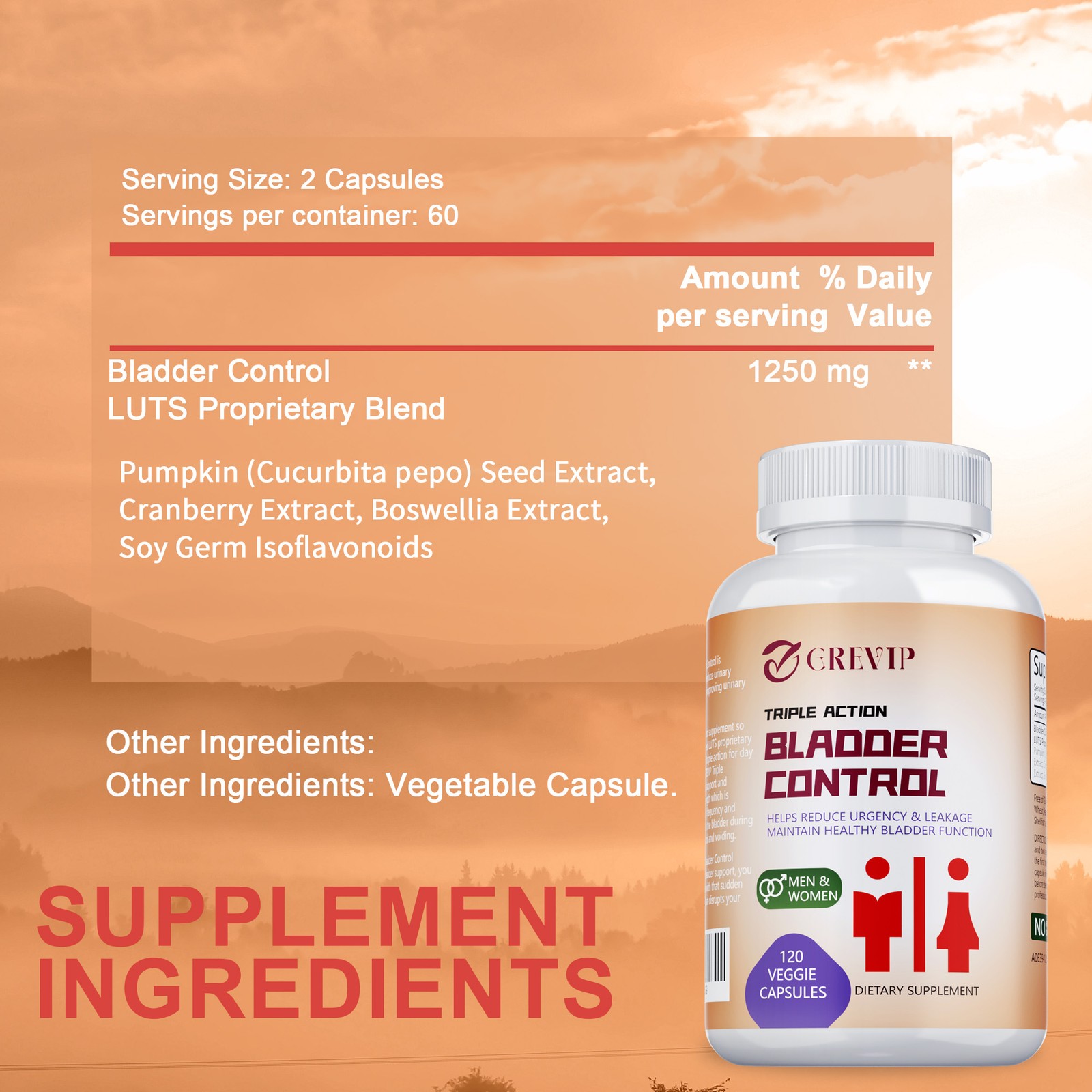 Triple Action Bladder Control – Frequent Urination Overactive for Women and Men