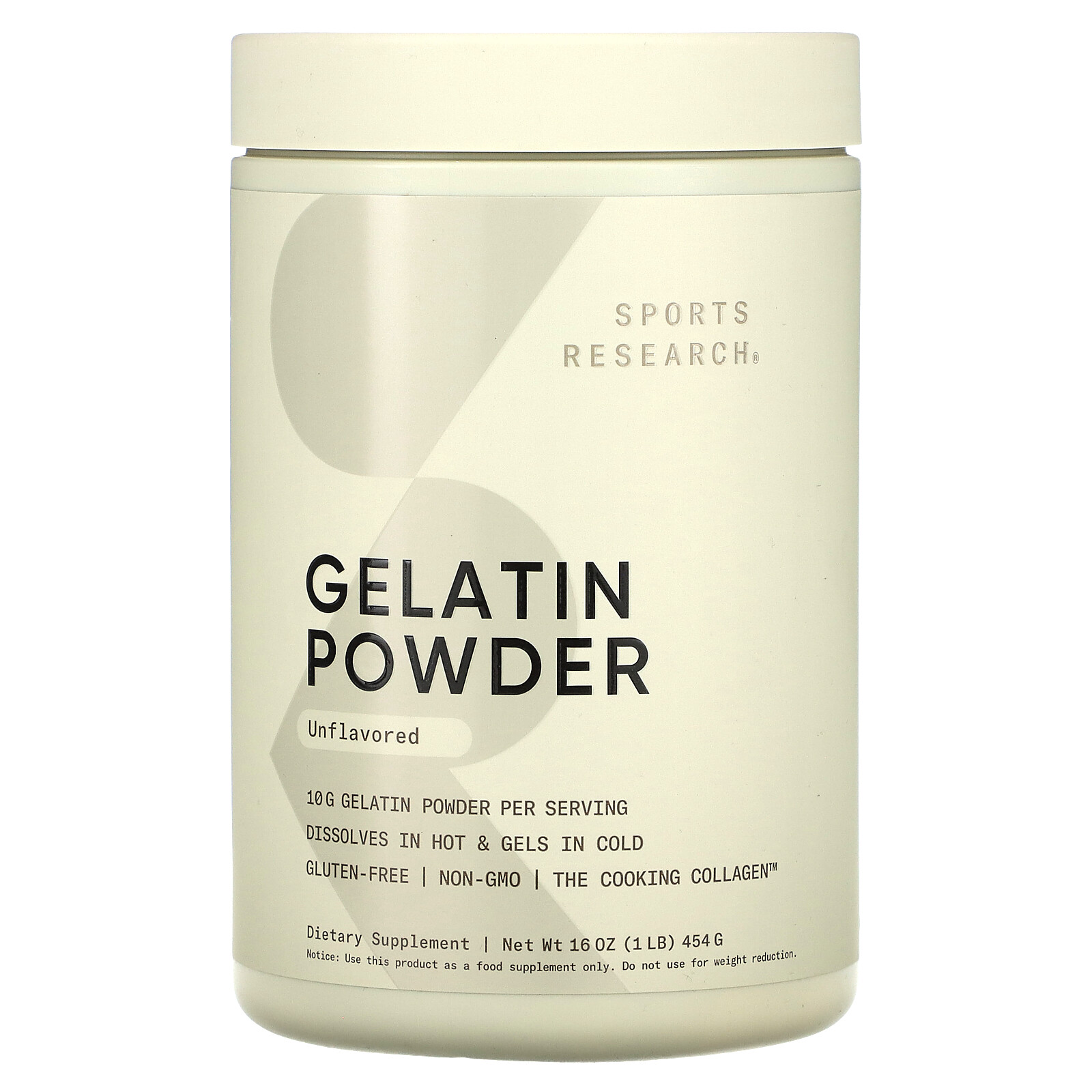 Gelatin Powder, Unflavored, 1 lb (454 g)