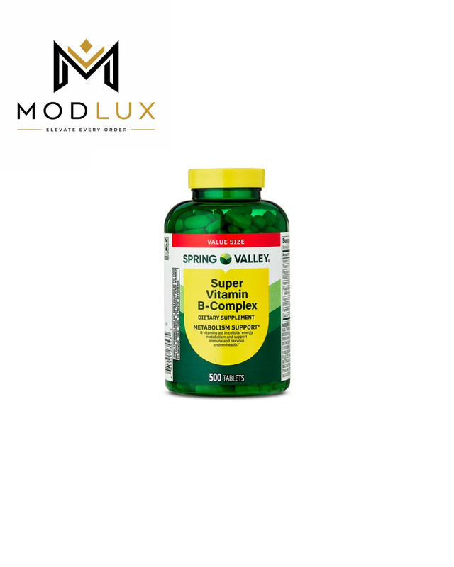 Spring Valley Super Vitamin B-Complex Tablets Value Size, 500 Count