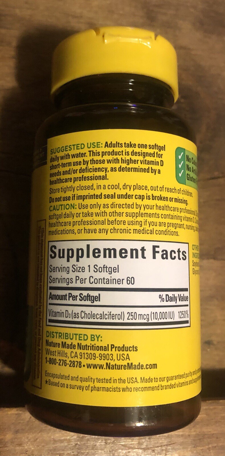 Nature Made Vitamin D3 10000 IU Supplement Maximum Strength 60ct EXP 10/2027 NEW