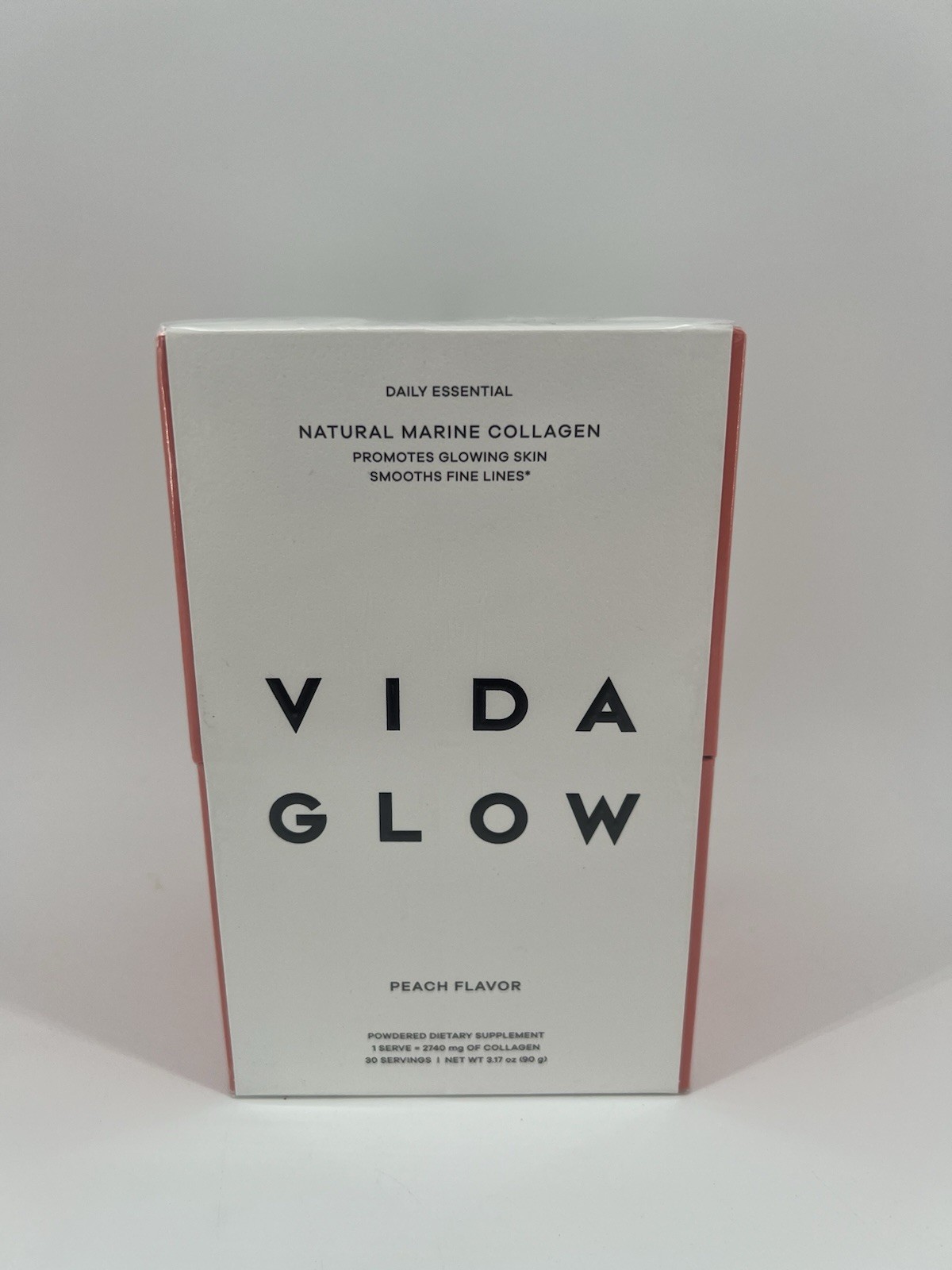 Vida Glow Natural Marine Collagen Peach 30 servings NIB Sealed EXP 8/27
