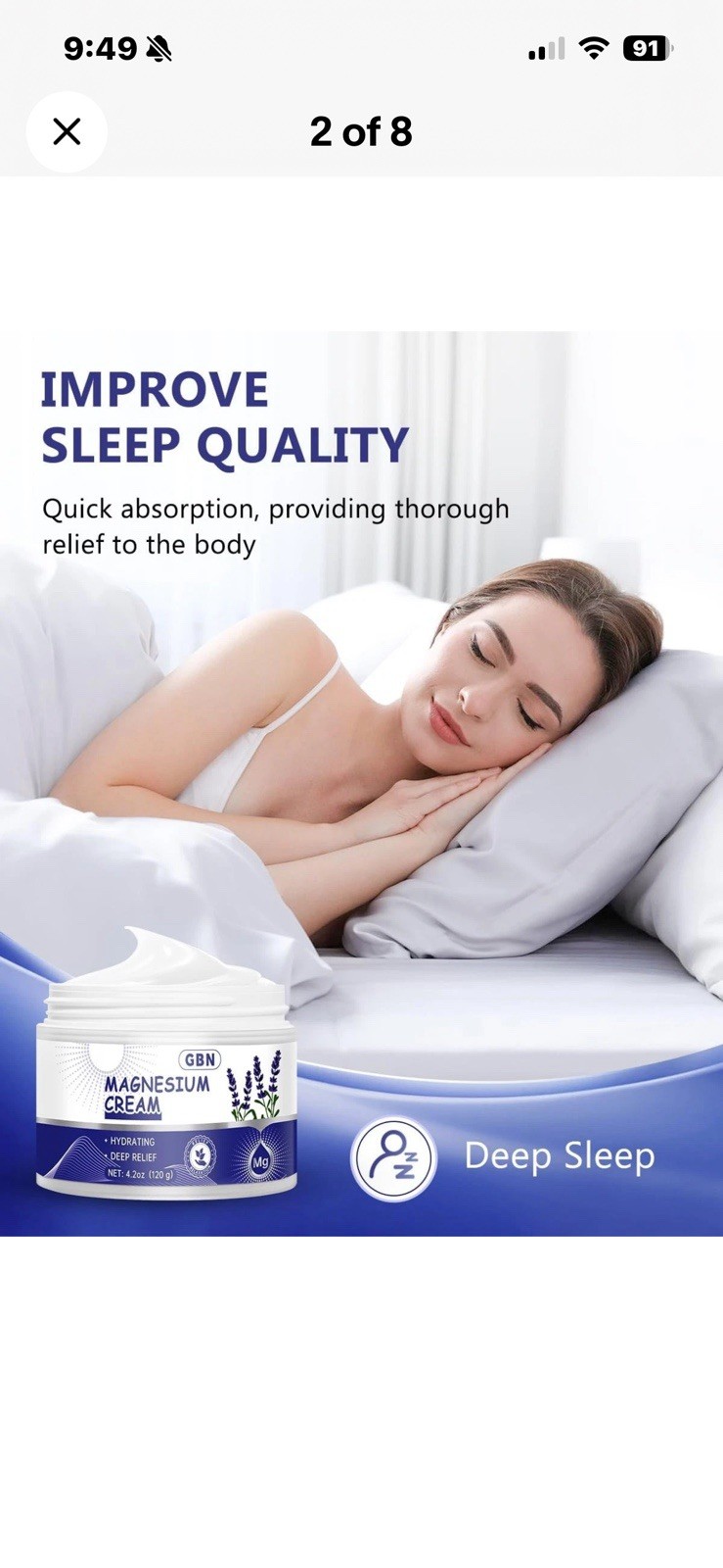 GBN Magnesium Cream for Sleep – Natural Relaxation 4.2 Fl Oz (Pack of 1)
