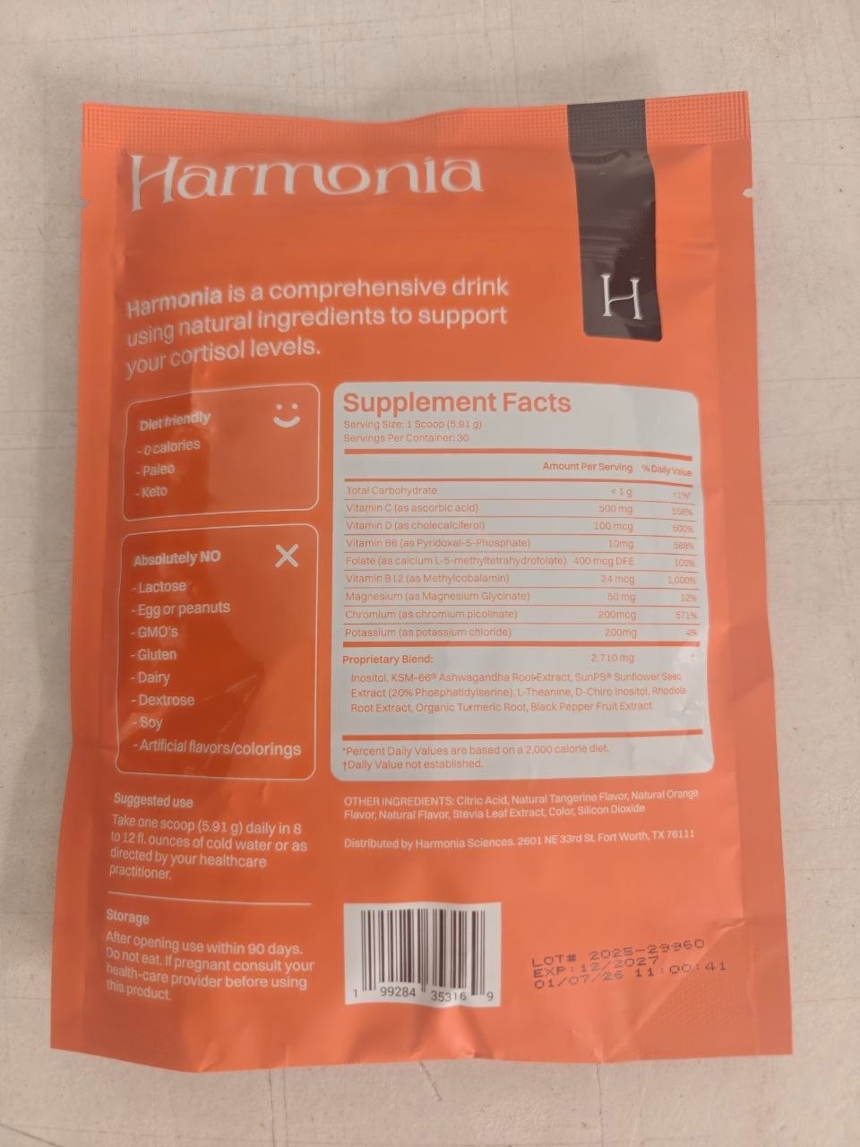 Harmonia Cortisol Cocktail | Cortisol Supplements – Ashwagandha Magnesium 30 Ser