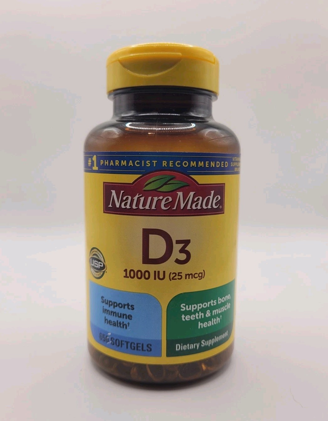 Nature Made D3 1000 IU (25 mcg) Vitamin Supplement 650 Softgels