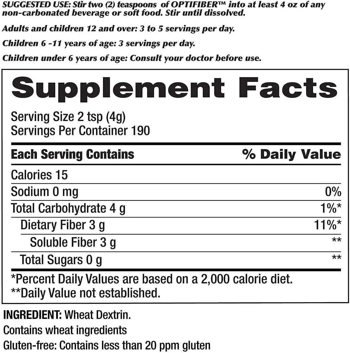 Signature OPTIFIBER 26.8 oz – Flavor-Free Dietary Fiber for Digestive Health
