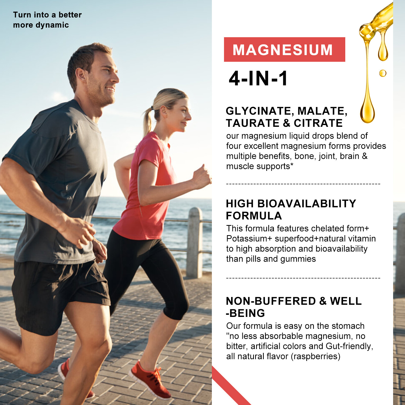 Magnesium Glycinate Liquid Drop High Potency Promotes Nerv Relief Sleep Support