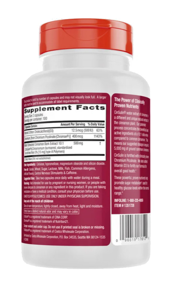 trunature Advanced Strength CinSulin 500mg 200 Ct Glucose Support