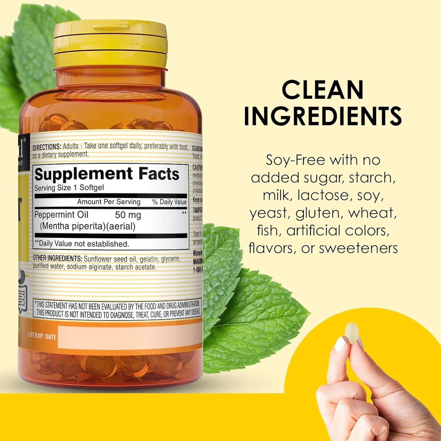 Daily Digestive Support Softgels with Peppermint Oil, 270 Easy-to-Swallow Pills