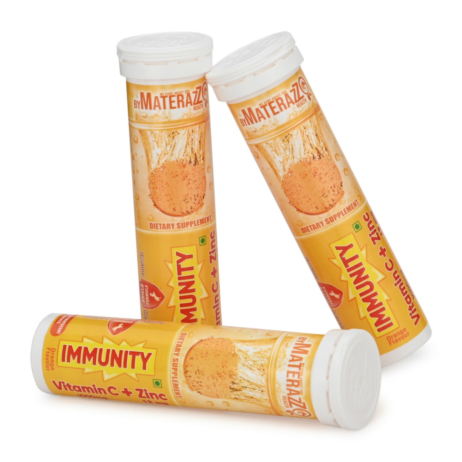 Vitamin C+ 100 Tablets FRESH Zinc Orange Flavored Effervescent Max Absorption