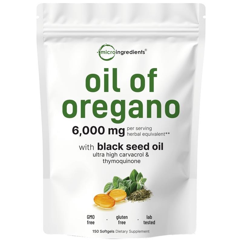 Micro Ingredients Black Seed Oil 6,000mg with Oil of Oregano, 300 Softgels