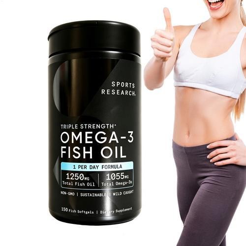 Sports Research Triple Strength Omega-3 Fish Oil, 150 Fish Softgels