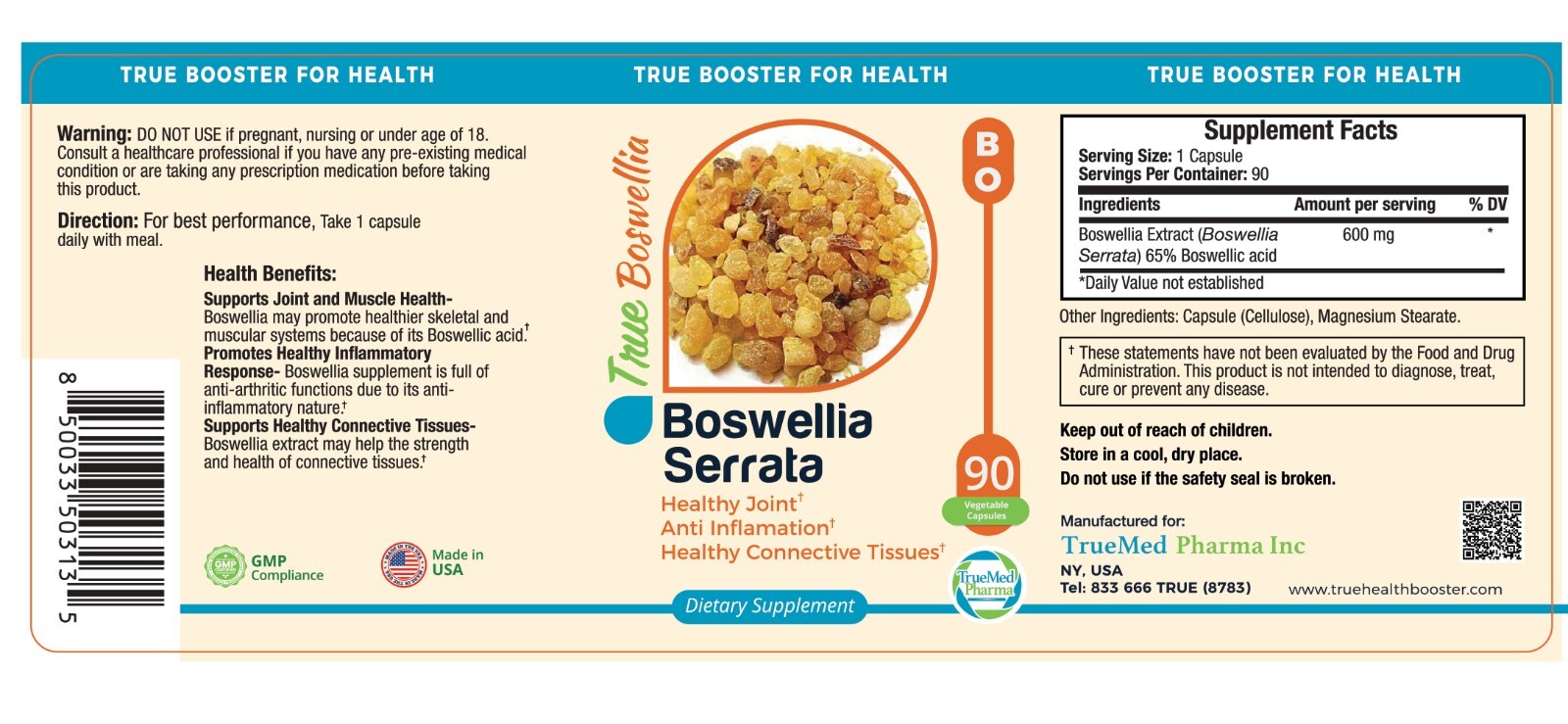 TrueMed- Boswellia Serrata Extract /Healthy Joints and Cartilage Function