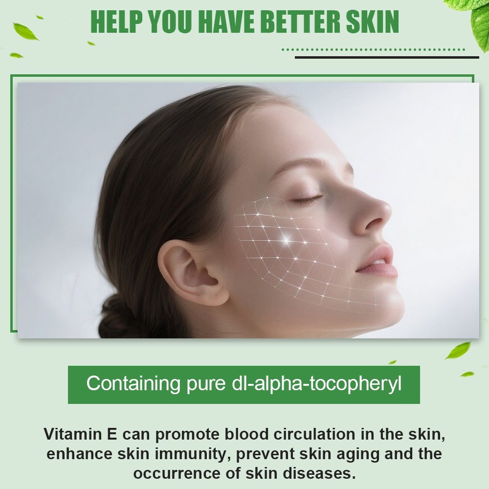400IU 180mg Natural Vitamin E Capsules Antioxidant Anti-Aging Skin Care，60 pills