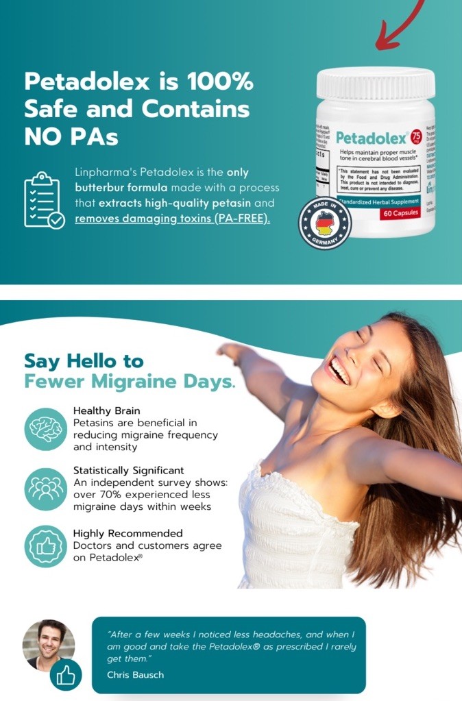 Petadolex Migraine Relief 60 Capsules – 75mg – Exp. 09/2027 – NEW