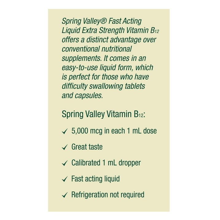 Spring Valley Vitamin B Complex with B12 Berry Flavor Supplement, 2 fl oz