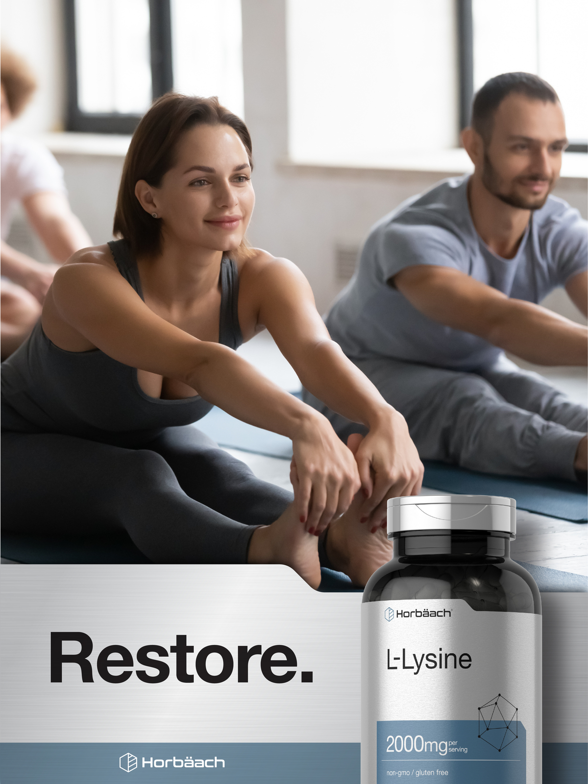 L-Lysine 2000mg | 240 Caplets | Vegetarian, Non-GMO, Gluten Free | by Horbaach
