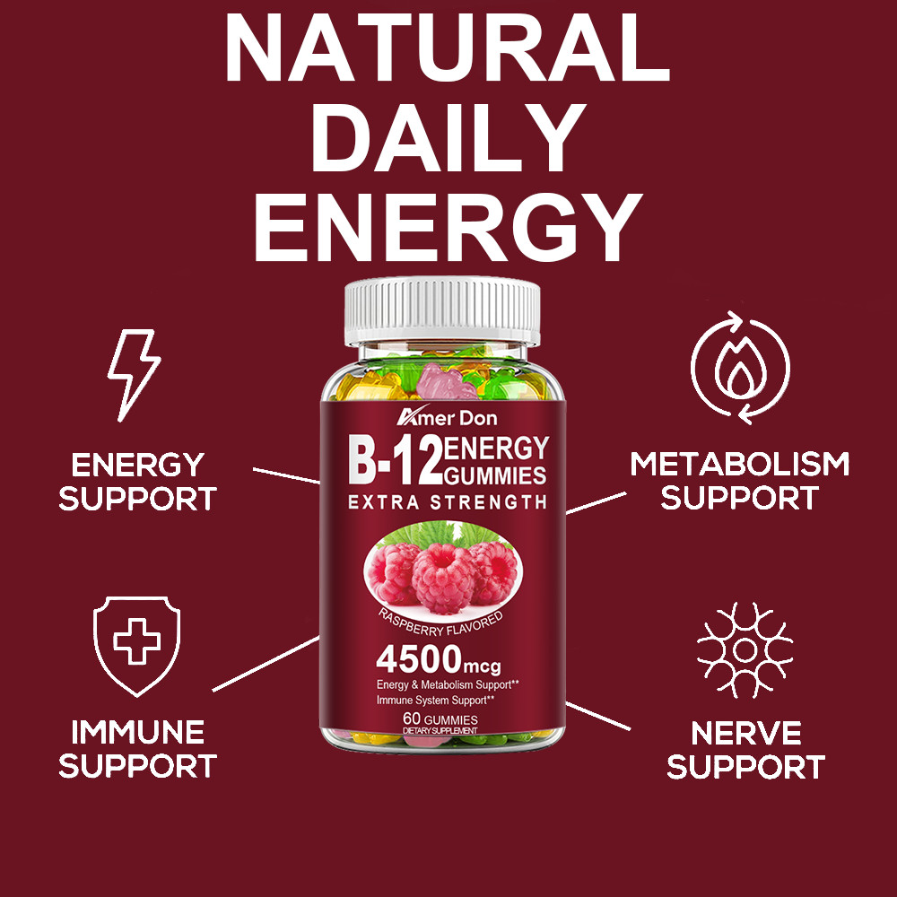 Vitamin B12 Gummies 4500mcg Energy, Memory, Focus, Brain Support for Men & Women