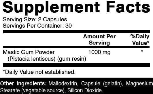 Oxify Mastic Gum 500 mg | 60 Capsules | Gluten-Free, Non-GMO | Supplement Made i