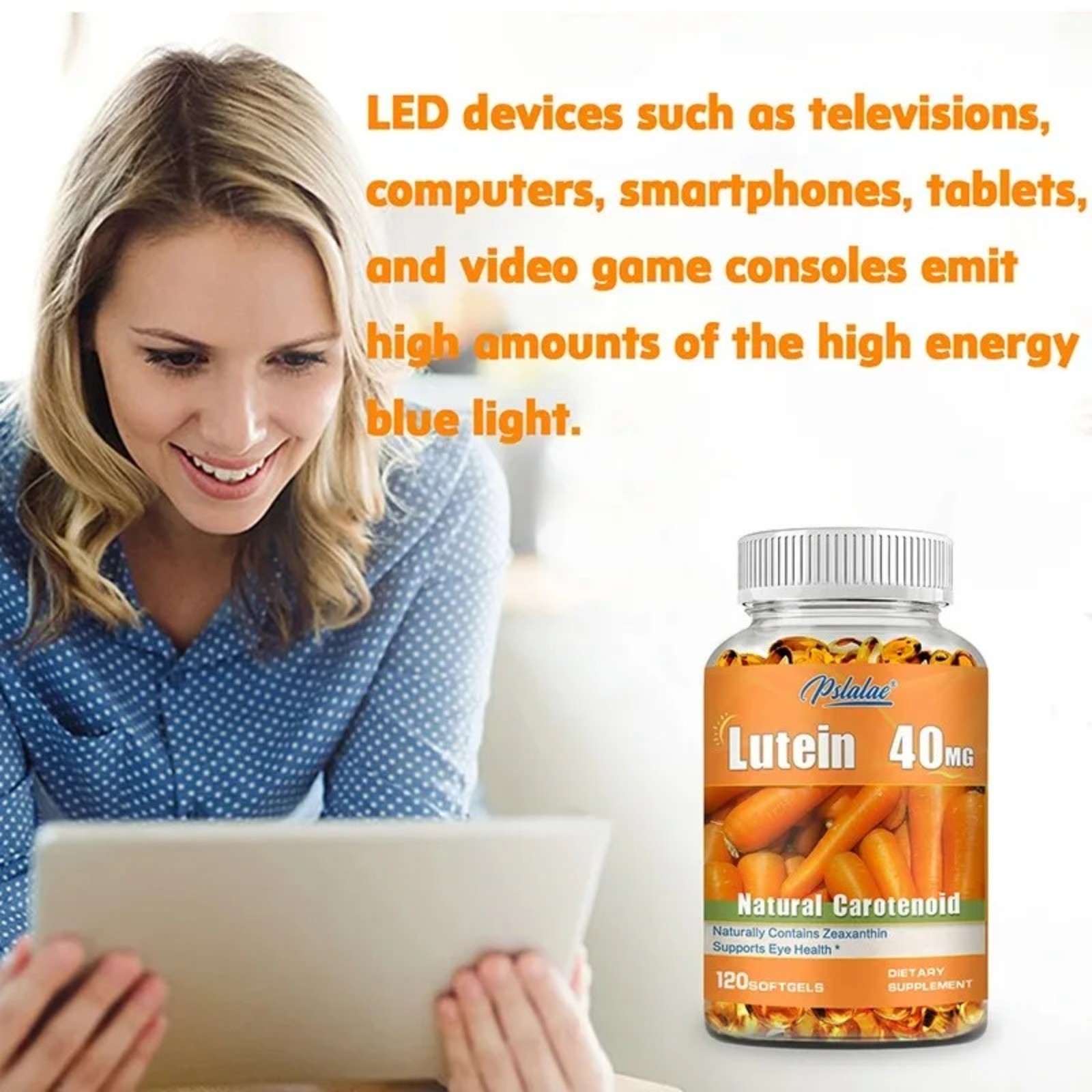 Lutein 240pcs – Relieve Dry Eyes, Reduce Eye Fatigue, Manage Eye Pressure