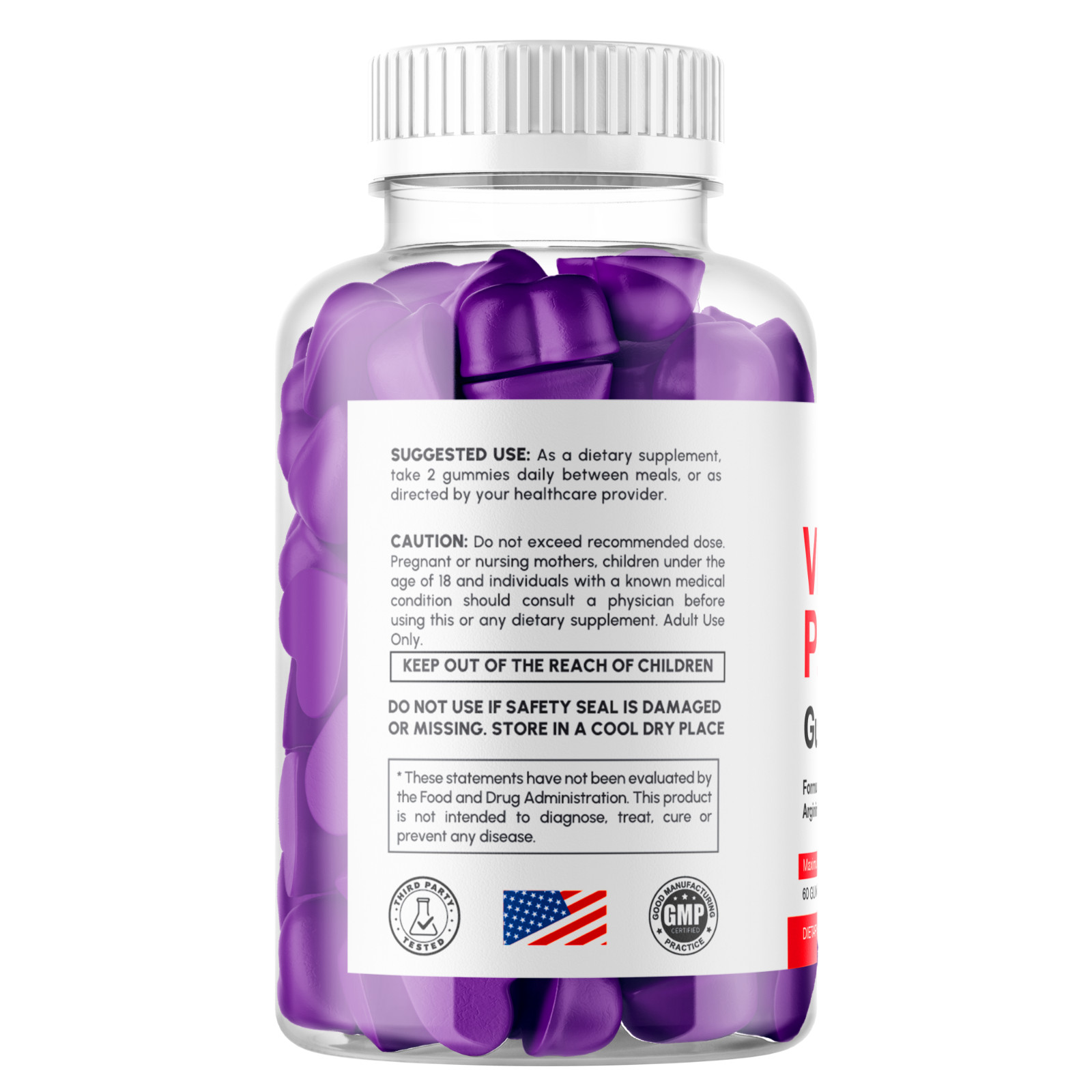 Vital Pump XL Gummies for Men Maximum Strength Vitamin Supplement 180 Gummies