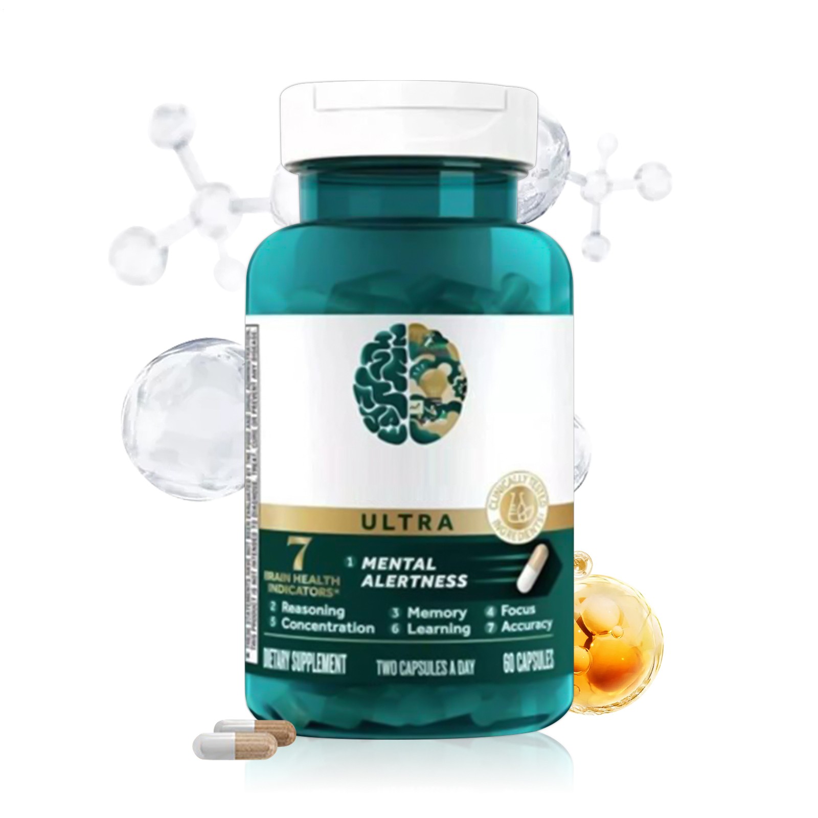 Brain Ultra Health Mental Alertness Memory Focus ( 60 Caps )