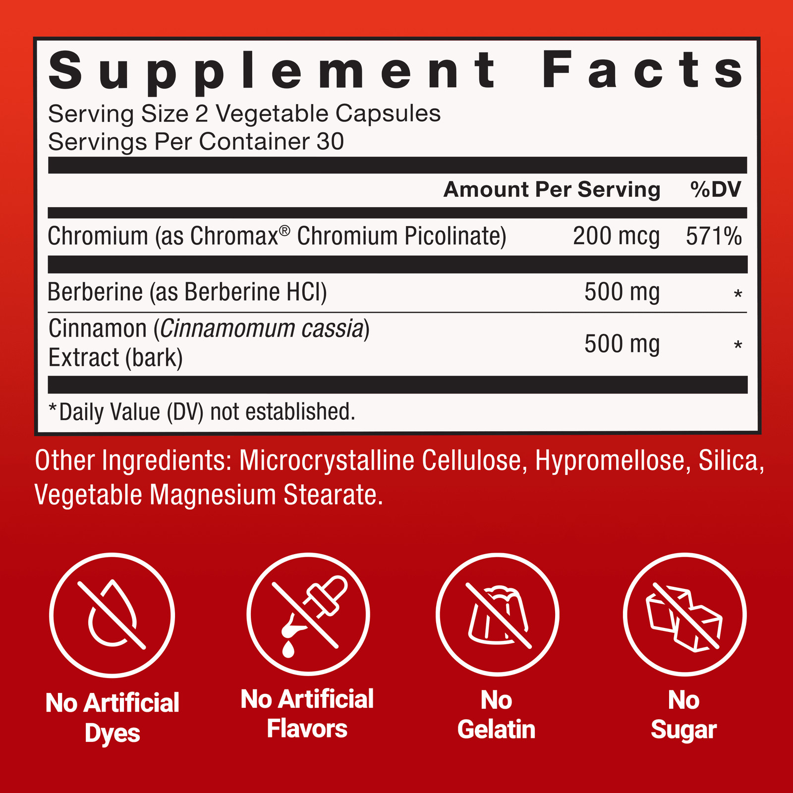 Force Factor Ultra Berberine, 500mg Berberine HCl, Cinnamon & Chromium