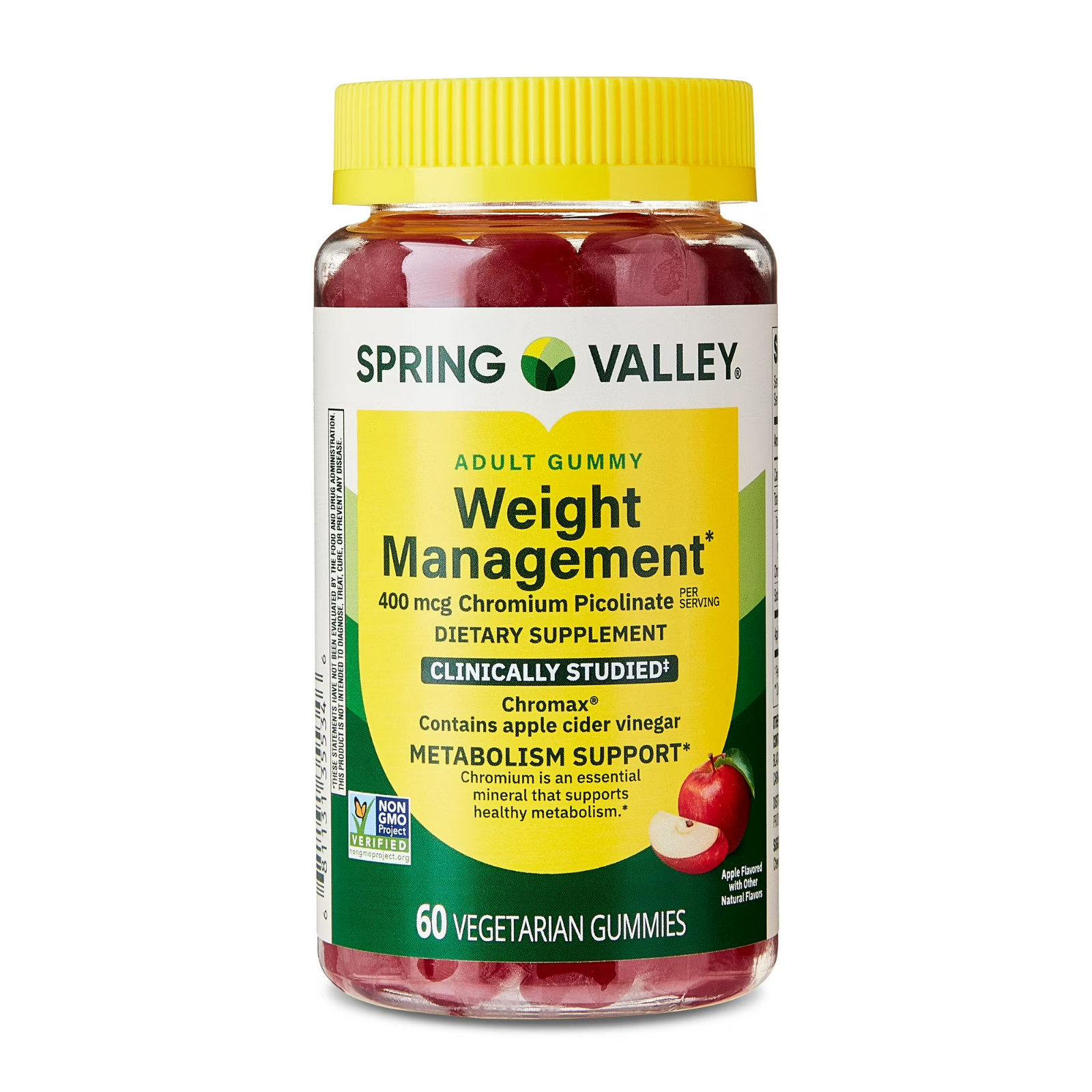 Spring Valley Non GMO Weight Management Dietary Supplement Gummies, Apple, 400 M
