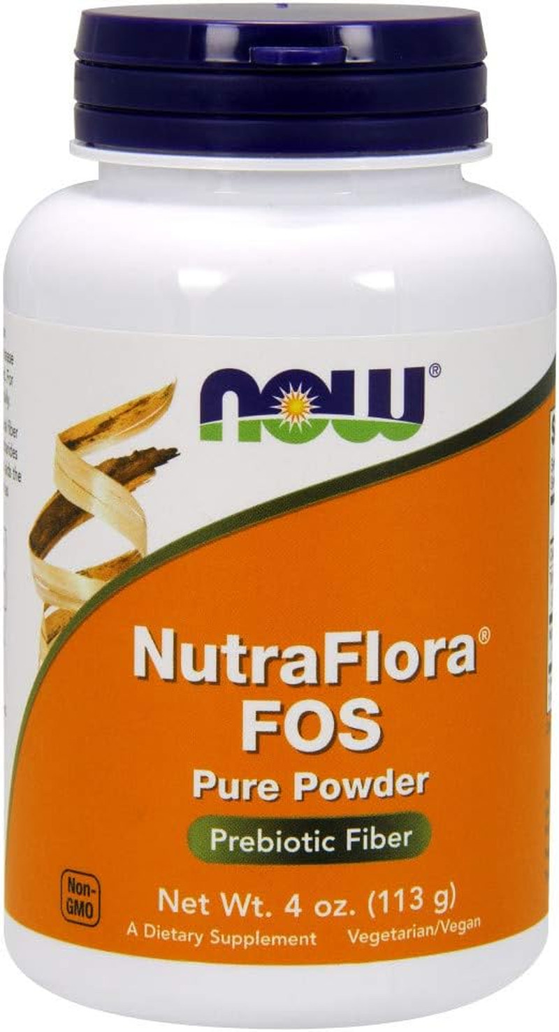 NOW Foods Nutraflora FOS (Fructooligosaccharides) Pure Powder, Prebiotic Fiber