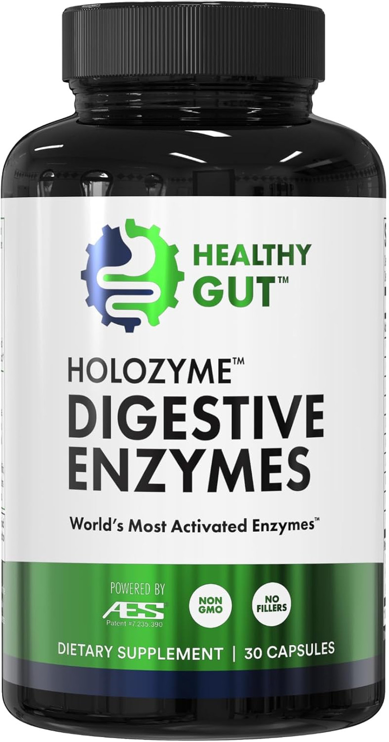 Digestive Enzymes-Healthy Gut HoloZyme Max Strength, 15 Servings-30 Count