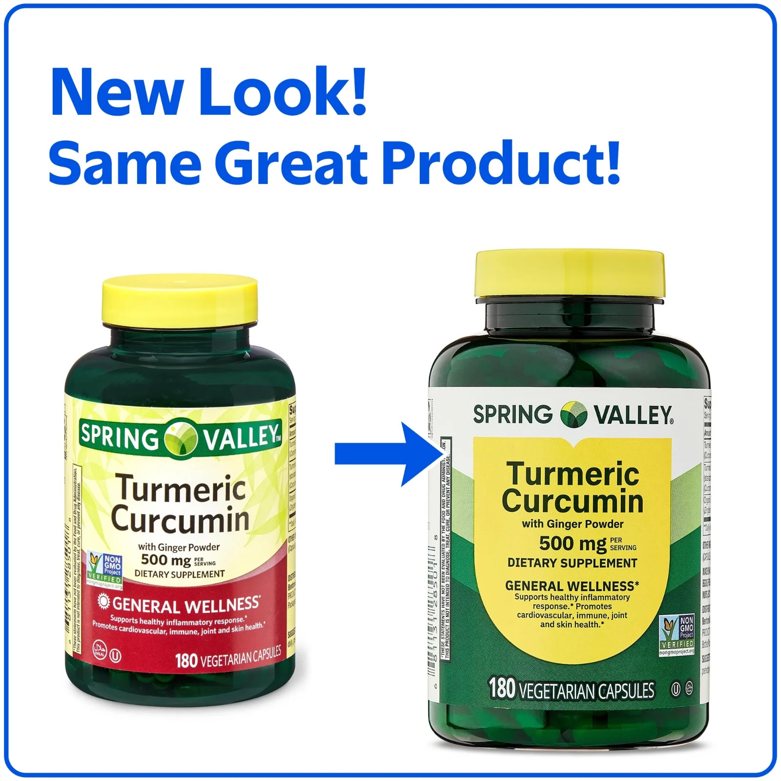 Spring Valley Turmeric Curcumin with Ginger Powder DietarySupplement 500mg 180ct