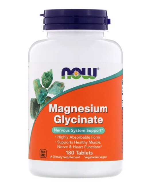 NOW Foods, 2 PACK, Magnesium Glycinate, 180 Tablets each (360 total!)