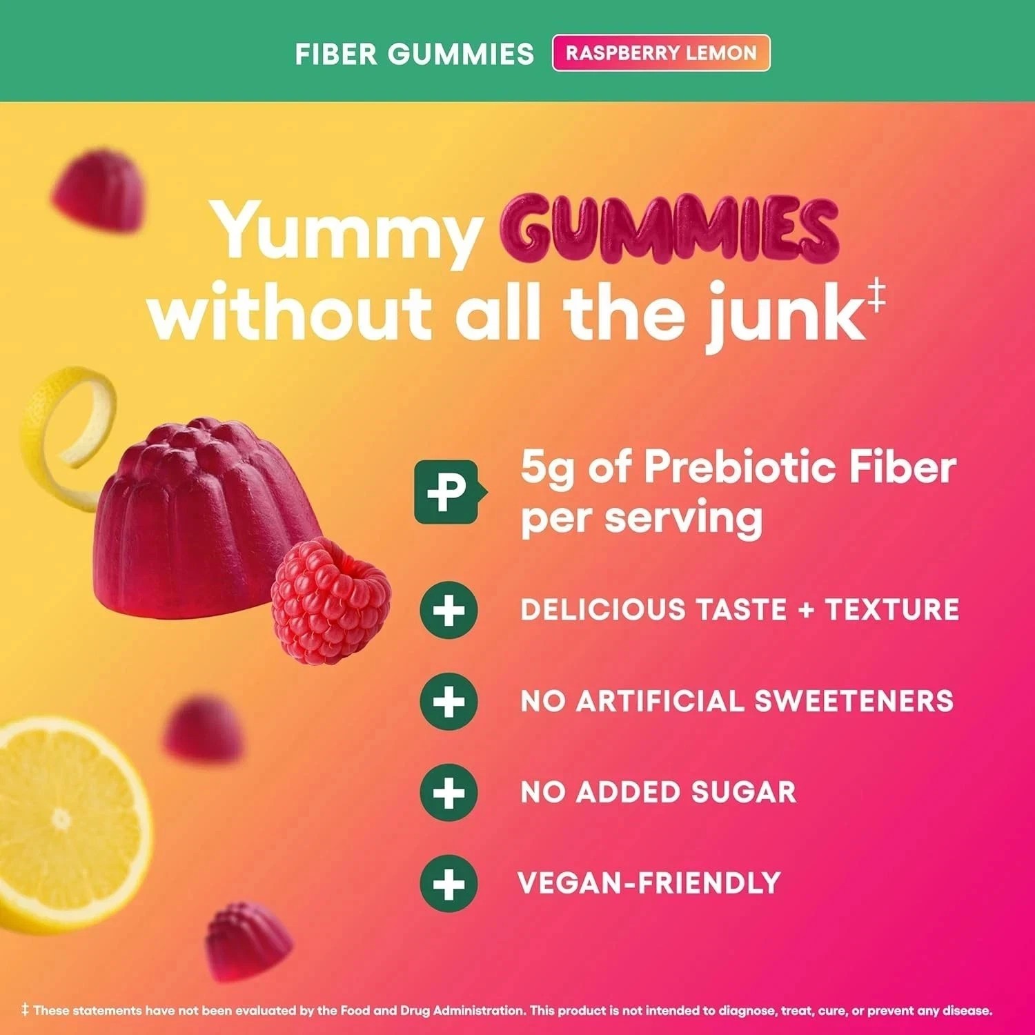 Physician’s Choice Fiber Gummies for Digestive Health & Regularity – Raspberry L