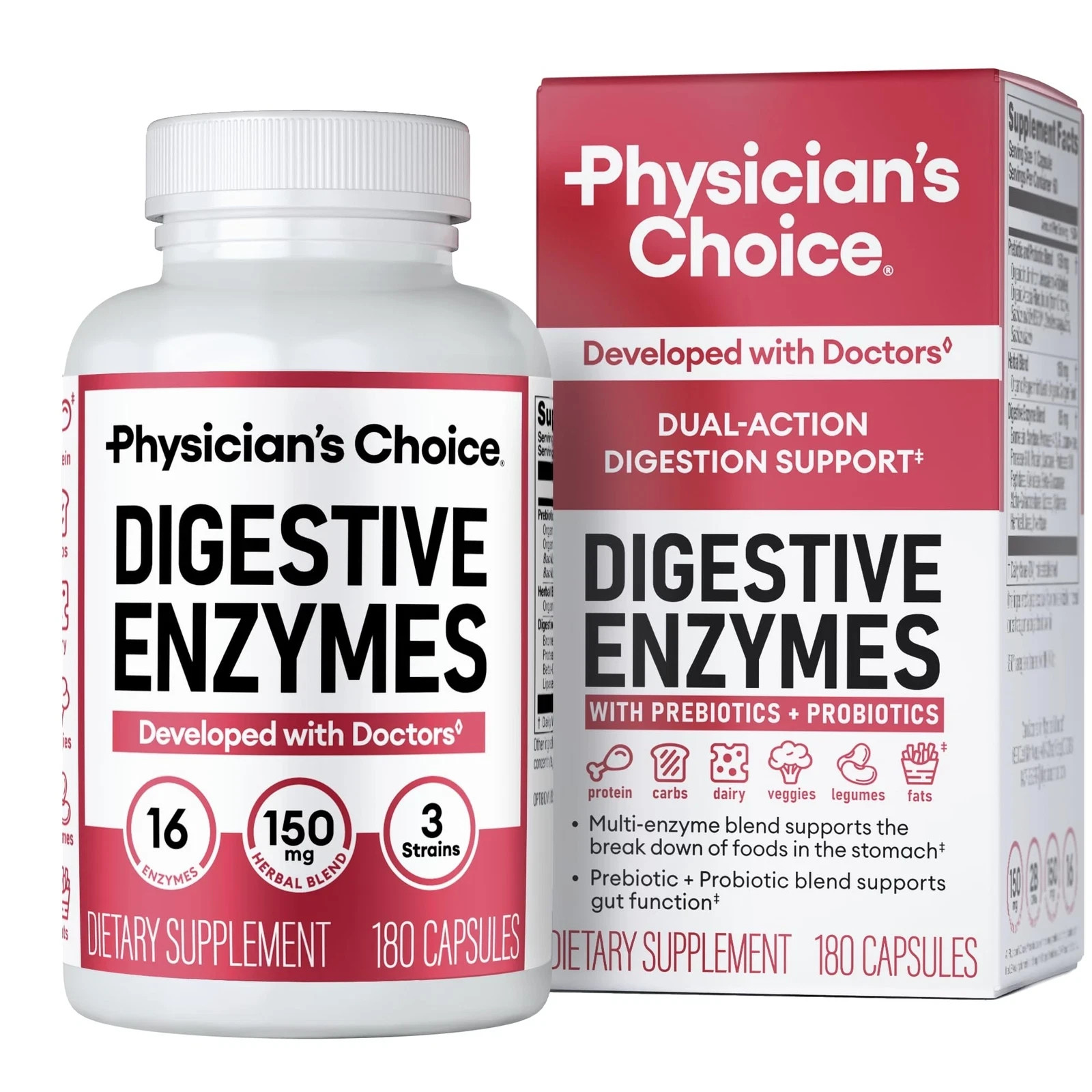 Physician’s CHOICE Digestive Enzymes – Multi Enzymes Organic Prebiotics & Pro…
