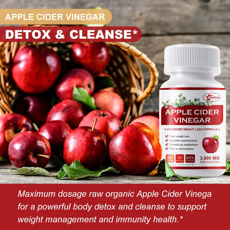 100% Pure APPLE CIDER VINEGAR ACV 3000mg PURE WEIGHT LOSS FAT BURNER Diet Pills
