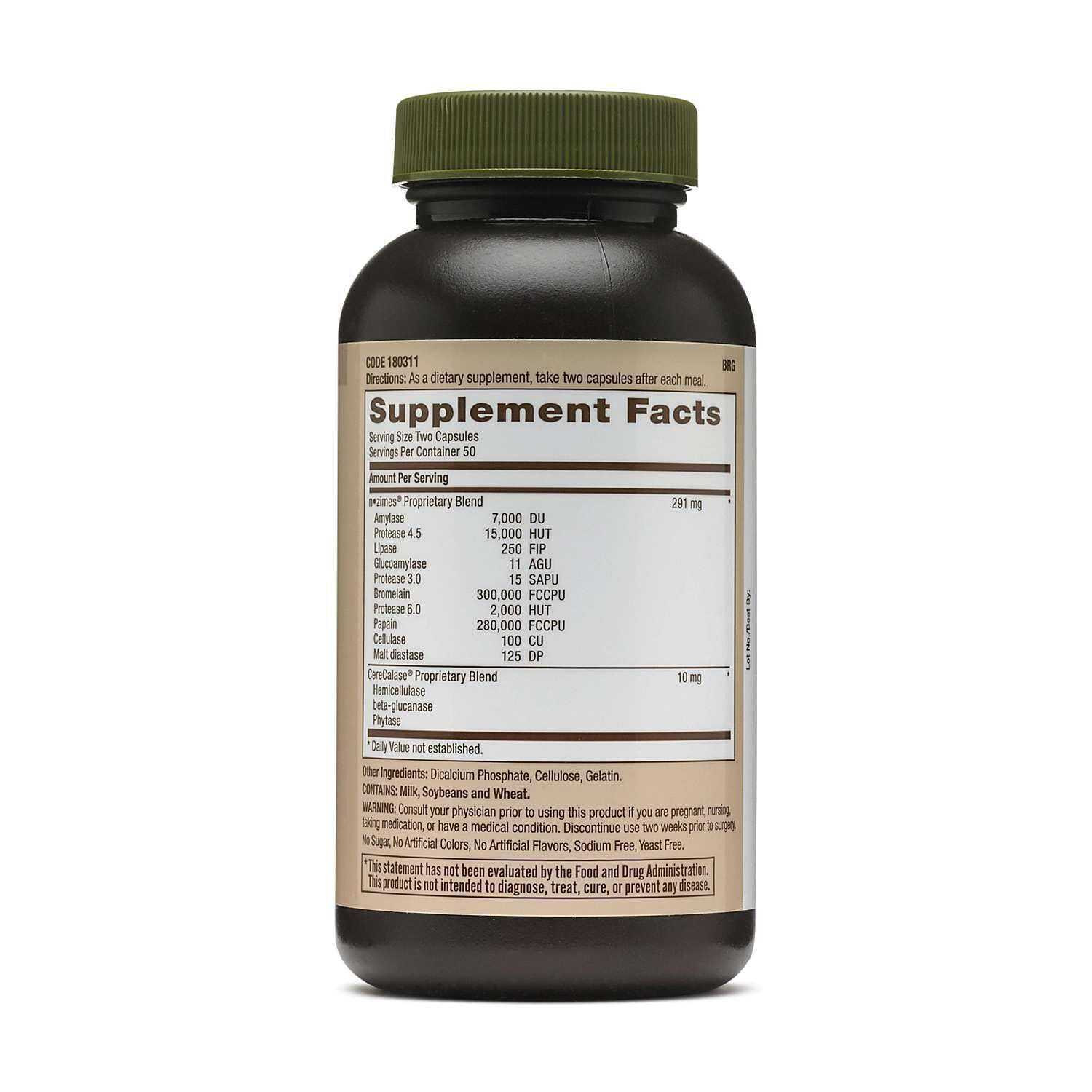 GNC Natural Brand Super Digestive Enzymes, Promotes 100 Count (Pack of 1)