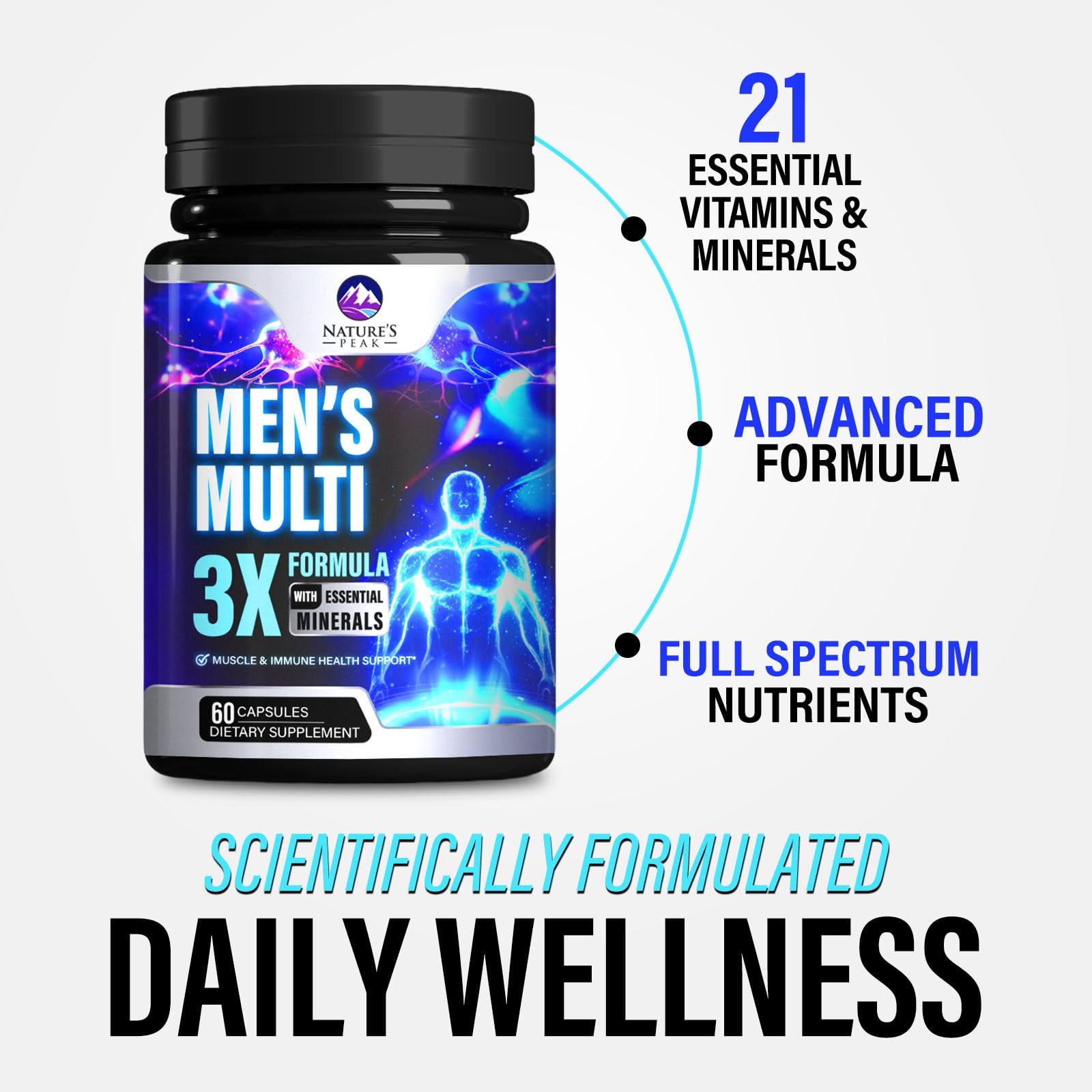 Men’s Multivitamins Supplement – Complete Daily 60 Count (Pack of 1)