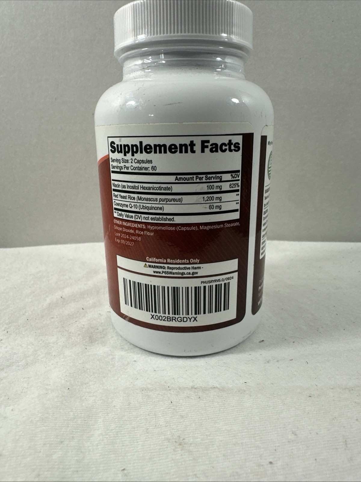 Purely Holistic Re d Y east R ice 1200mg w/ CoQ10 & Niacin 120 VegCaps 9/27