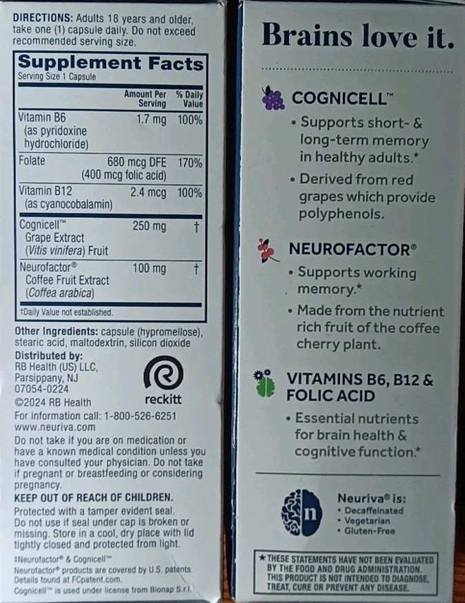 3 NEW SCHIFF NEURIVA MEMORY 3D BRAIN HEALTH DIETARY SUPPLIMENT 30 X3 90 CAPSULE