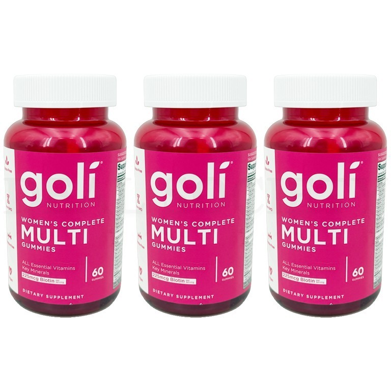 Goli Nutrition Women’s Multivitamin Vegan Gummies 60 Count Each Lot of 3