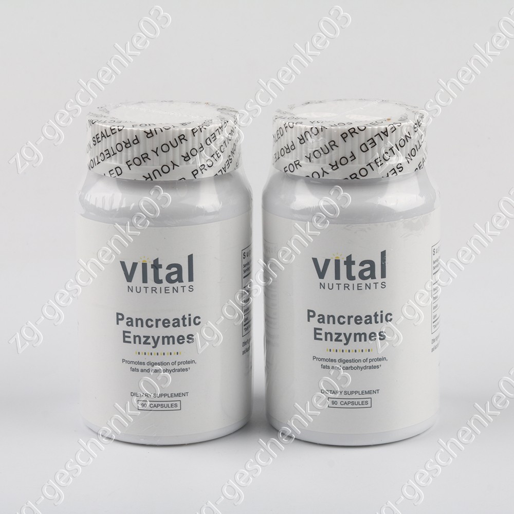 Vital Nutrients Pancreatic Enzymes 1000Mg (Full Strength) | 90 Capsules (2 pack)